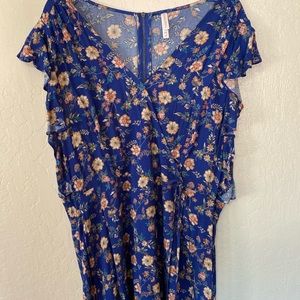 Blue Floral Summer Dress